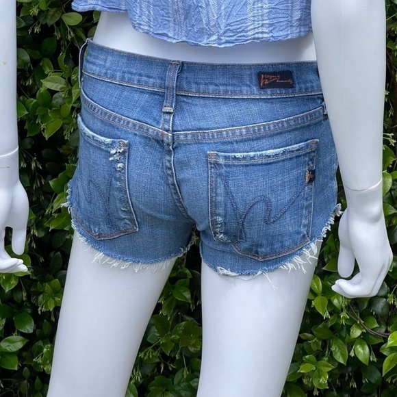 Citizens Of Humanity DIY Cut Off Distressed Denim Shorts - Picture 4 of 10